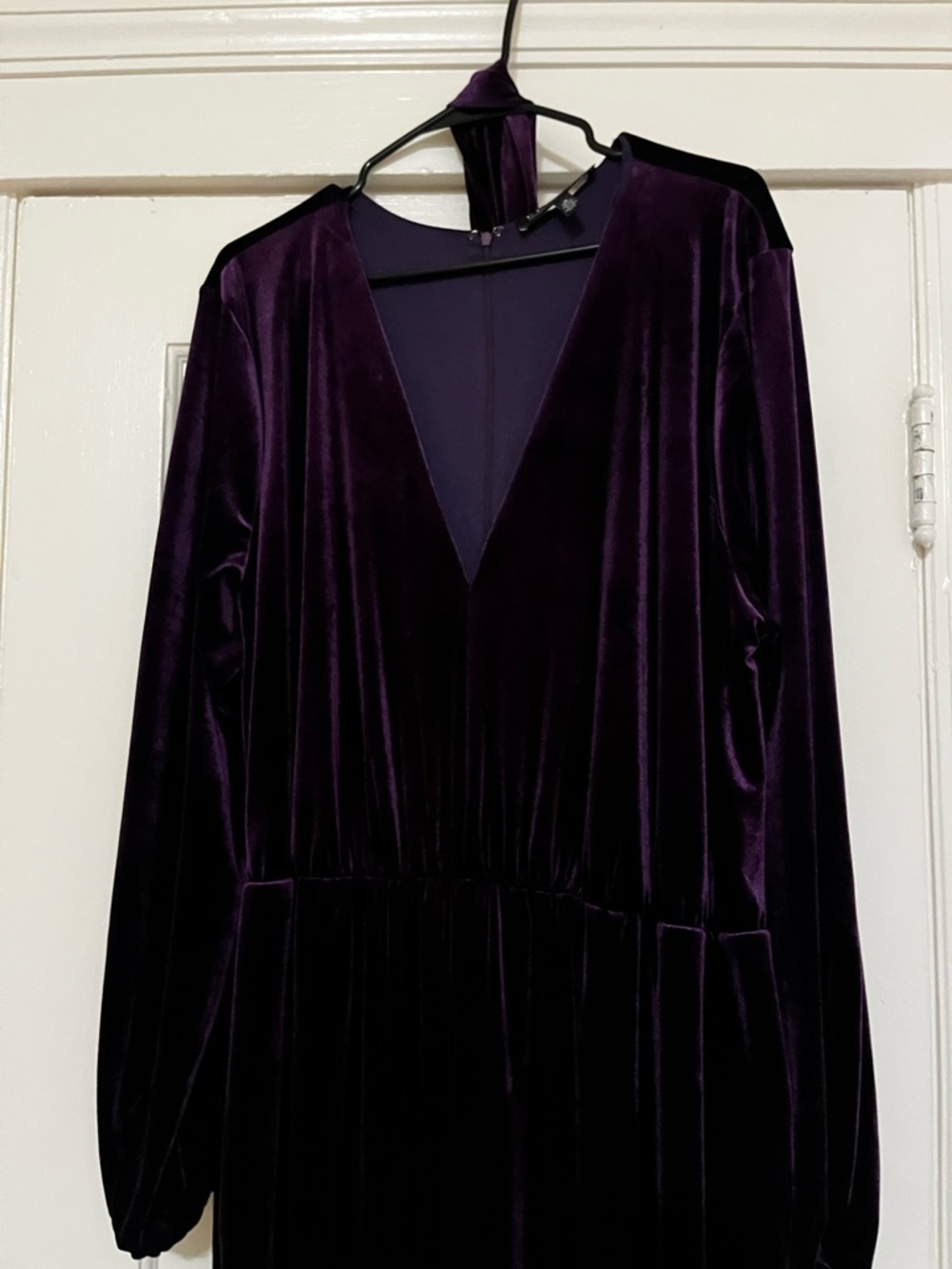 ELOQUII Purple Velvet Wide Leg Jumpsuit